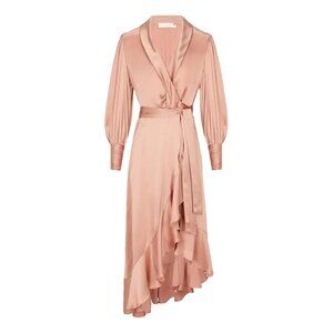Zimmermann Ruffled silk satin wrap dress **SIZE1**